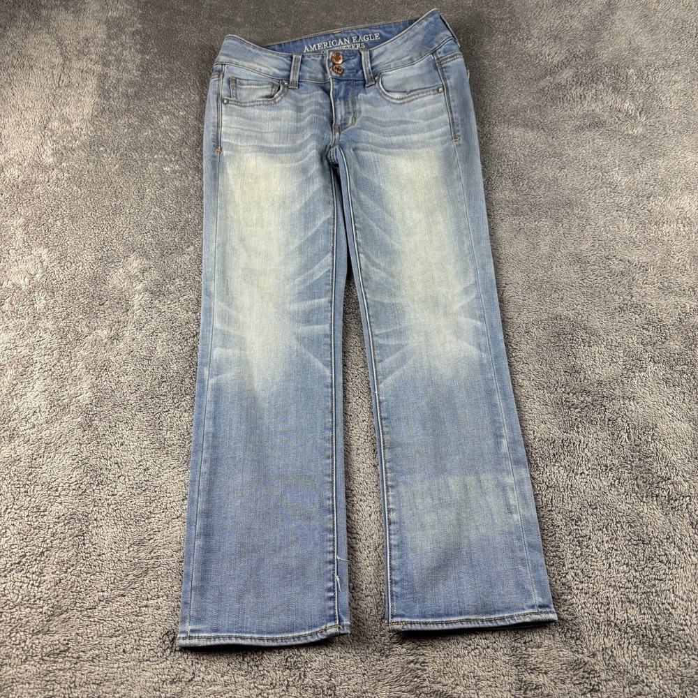 American Eagle Super Stretch Artist Crop Jeans Womens 0 Regular Blue Light Washโ